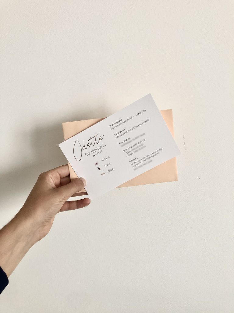 geboortekaart bloemetjes